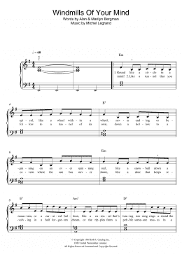 page one of The Windmills Of Your Mind (Easy Piano)