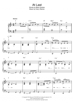 page one of At Last (Easy Piano)