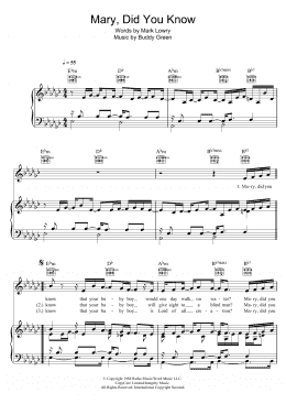 page one of Mary, Did You Know? (Piano, Vocal & Guitar Chords)