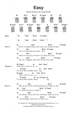 page one of Easy (Ukulele)