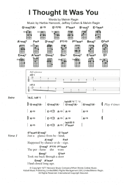 page one of I Thought It Was You (Ukulele)