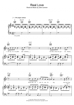 page one of Real Love (Piano, Vocal & Guitar Chords (Right-Hand Melody))