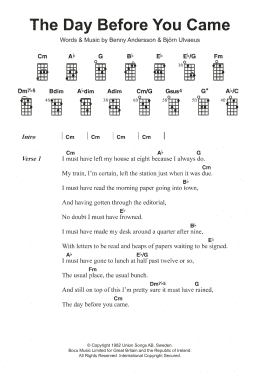 page one of The Day Before You Came (Ukulele)