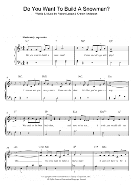 page one of Do You Want To Build A Snowman? (from Frozen) (Beginner Piano (Abridged))