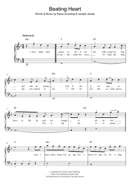 page one of Beating Heart (Beginner Piano (Abridged))