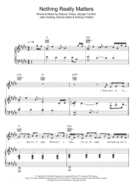 page one of Nothing Really Matters (Piano, Vocal & Guitar Chords)