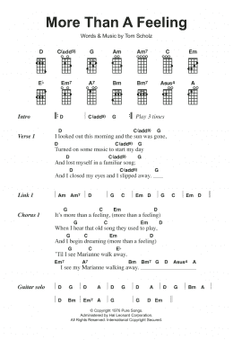 page one of More Than A Feeling (Ukulele)