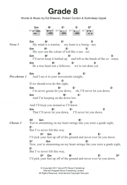 page one of Grade 8 (Guitar Chords/Lyrics)