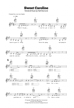 page one of Sweet Caroline (Ukulele)