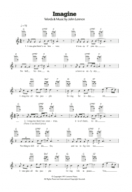 page one of Imagine (Ukulele)