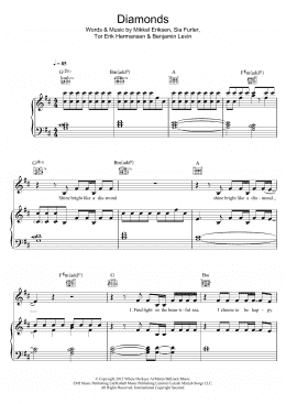 page one of Diamonds (Piano, Vocal & Guitar Chords)