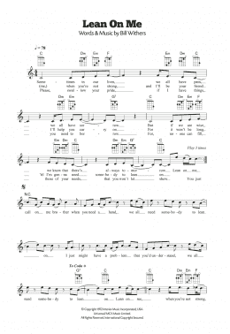 page one of Lean On Me (Ukulele)