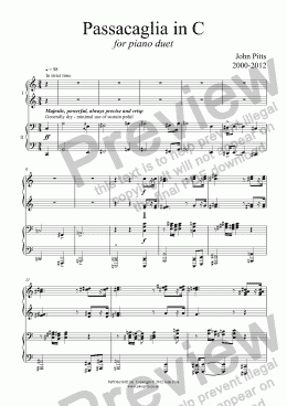 page one of Passacaglia in C (piano duet) [2012]