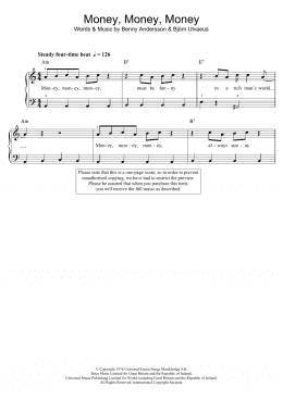 page one of Money, Money, Money (Beginner Piano (Abridged))