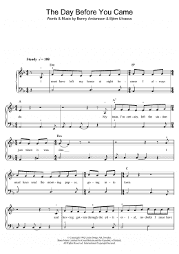 page one of The Day Before You Came (Beginner Piano (Abridged))