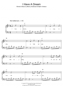 page one of I Have A Dream (Beginner Piano (Abridged))