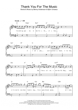 page one of Thank You For The Music (Beginner Piano (Abridged))