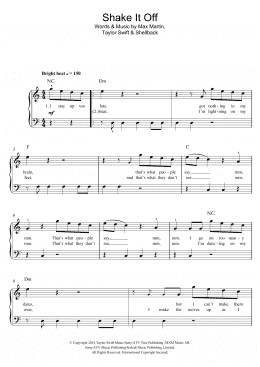 page one of Shake It Off (Beginner Piano (Abridged))