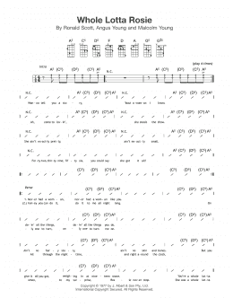 page one of Whole Lotta Rosie (Ukulele Chords/Lyrics)