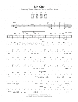 page one of Sin City (Ukulele Chords/Lyrics)