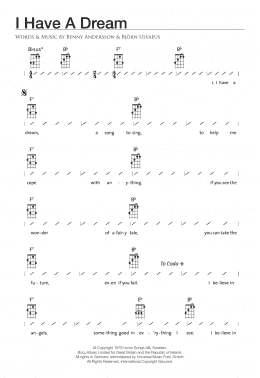 page one of I Have A Dream (Ukulele Chords/Lyrics)