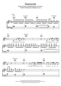 page one of Diamonds (Piano, Vocal & Guitar Chords)