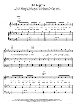 page one of The Nights (Piano, Vocal & Guitar Chords)