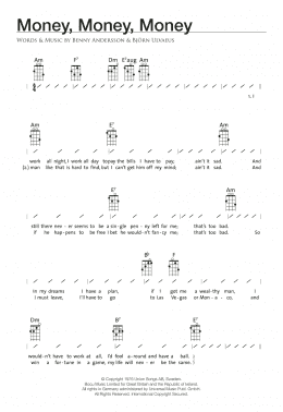 page one of Money, Money, Money (Ukulele Chords/Lyrics)