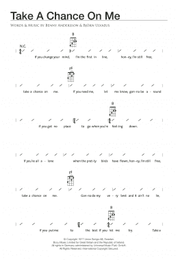 page one of Take A Chance On Me (Ukulele Chords/Lyrics)