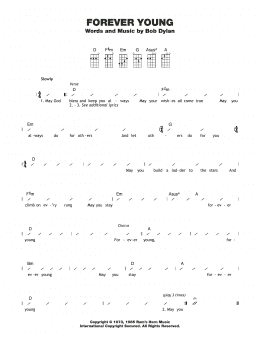 page one of Forever Young (Ukulele Chords/Lyrics)