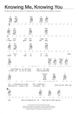 page one of Knowing Me, Knowing You (Ukulele Chords/Lyrics)