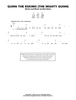 page one of Quinn The Eskimo (The Mighty Quinn) (Ukulele Chords/Lyrics)