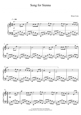 page one of Song For Sienna (Piano Solo)