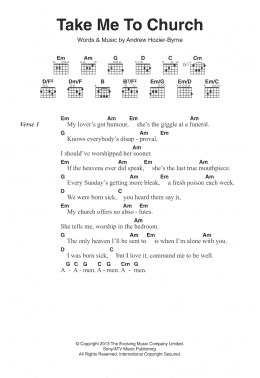 page one of Take Me To Church (Guitar Chords/Lyrics)