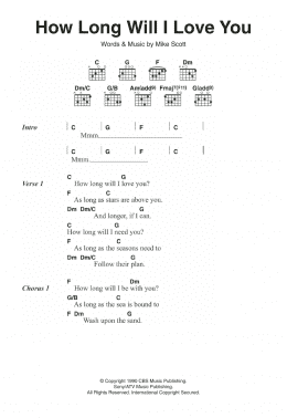 page one of How Long Will I Love You (Guitar Chords/Lyrics)