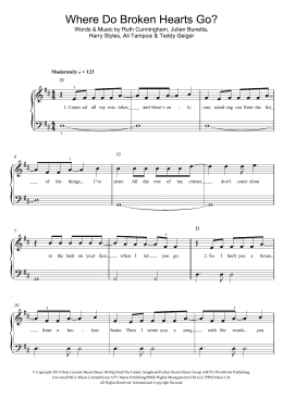 page one of Where Do Broken Hearts Go (Piano, Vocal & Guitar Chords)