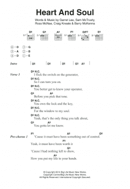 page one of Heart And Soul (Guitar Chords/Lyrics)