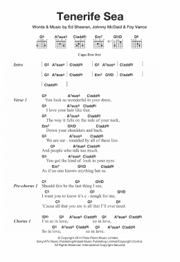 page one of Tenerife Sea (Guitar Chords/Lyrics)