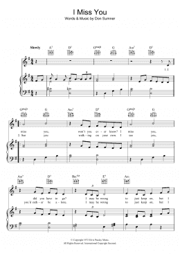 page one of I Miss You (Piano, Vocal & Guitar Chords)