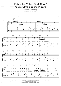 page one of Follow The Yellow Brick Road (Easy Piano)