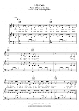 page one of Heroes (Piano, Vocal & Guitar Chords)