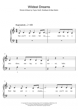 page one of Wildest Dreams (5-Finger Piano)