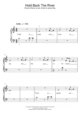 page one of Hold Back The River (Piano, Vocal & Guitar Chords)