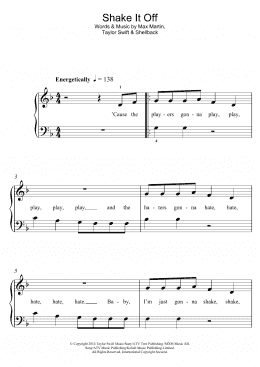 page one of Shake It Off (5-Finger Piano)