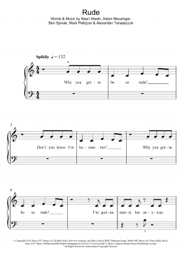 page one of Rude (Piano, Vocal & Guitar Chords)