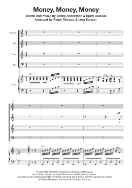 page one of Money, Money, Money (SATB Choir)