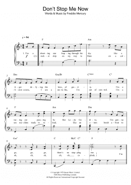 page one of Don't Stop Me Now (Piano & Vocal)