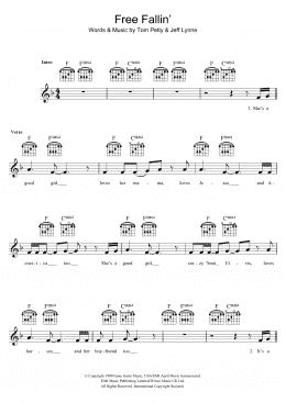 page one of Free Fallin' (Lead Sheet / Fake Book)