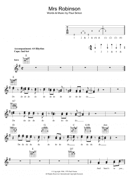 page one of Mrs. Robinson (Lead Sheet / Fake Book)