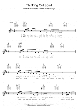 page one of Thinking Out Loud (Lead Sheet / Fake Book)